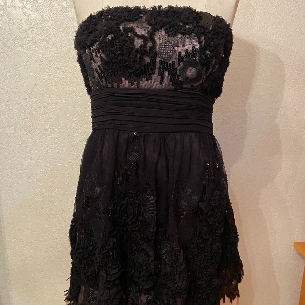 Black/Pink Sequins/Pleated dress